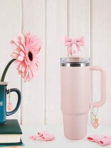 1pc Cute Butterfly Pearl Chain Letter Pendant Accessory, Cup Decor, Pearl Chain, Initial Jewelry, Adorable & Fashionable ID Decoration, Suitable For Handled Glass Cups, Keychain Bag Charms, Cup Accessories, Y2K, Suitable For Party Decor, Gifts, Outdoor