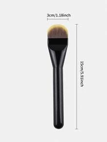 Foundation Makeup Brush, Professional Tongue-Shaped Foundation & Concealer Brush, Women Face Makeup Tools - Black - View 2