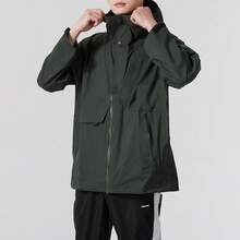 Under Armour Men's Hooded Zip-Up Loose Comfortable Woven Jacket - Dark Green - View 2