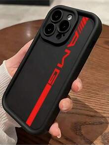 1件装简约红色字母系列手机壳，兼容 14 Pro、13、11/12，兼容 15 Plus、14 Pro Max、13保护套，12、14手机壳，13软壳，12/15 Pro Max手机壳，16系列防水防震防摔防刮 - 黑色 - 查看 1