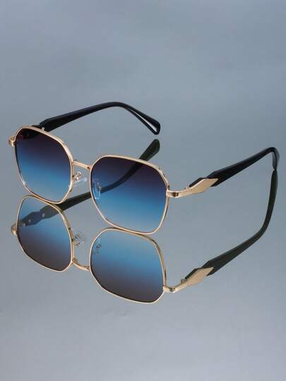 新款现代复古经典多边形时尚男士眼镜，简约百搭，高端朋克金属节日派对街拍走秀时尚眼镜，适合日常休闲佩戴