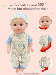 29 厘米栩栩如生的婴儿娃娃玩具，可互动的娃娃可以睁开/闭上眼睛、喝水、小便、让爸爸妈妈哭和笑，适合男孩女孩的生日圣诞礼物（包括奶嘴和奶瓶）