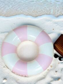 1 件装充气条纹蓝粉色男女通用游泳圈，加厚 PVC 泳池浮圈，小孩和成人腋下浮圈，夏季乐趣 - 彩色 - 查看 14