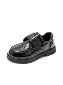 1 Pair Boys Casual Comfortable Lightweight Wear-Resistant Indoor/Outdoor Children Shoes, Fashionable Black Boys Oxfords Performance Shoes - Black - View 7