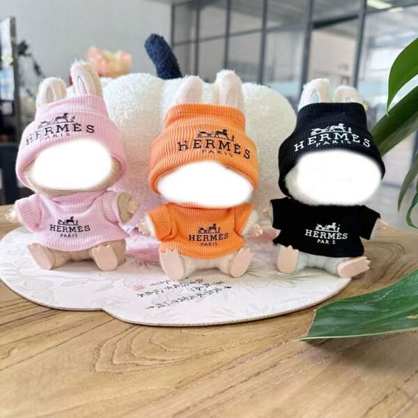 1 pieza Ropa solamente/Generación 1 y 2 Conjunto de camiseta de punto y gorro de peluche Macaron LBB