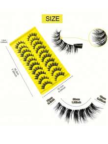 10 Pairs Of Cat-Eye Transparent, Natural, Thick And Soft False Eyelashes, D-Curled, Comfortable And Multi-Functional False Eyelashes - Fluffy Lashes - View 3