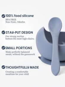 2pcs-Set Customized Name Silicone Kid Bowl Suction Silicone Handle Fork And Spoon Soft Children Tableware Solid Color Baby Lunch Plate Custom Child Stuff Personalized Gifts Winter Eve Gifts Back To School Winter Gift Ideas Boy Girl Valentine's Day