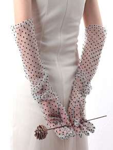 1 Paar lange formelle Spitzenhandschuhe als Brautaccessoire, Herbst Accessoires