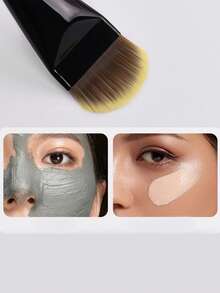 Foundation Makeup Brush, Professional Tongue-Shaped Foundation & Concealer Brush, Women Face Makeup Tools - Black - View 5