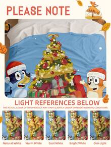 Chăn flannel Giáng sinh Bluey - Hoàn hảo để trang trí phòng, siêu mềm mại và nhẹ, họa tiết cây thông Noel đầy màu sắc, hình hoạt hình, tuyệt vời để sử dụng trong nhà, hàng ngày hoặc làm quà sinh nhật cho bạn bè/gia đình. Ấm áp và dễ chịu, mềm mại và dễ giặt, kiểu dáng đáng yêu, thiết kế viền xanh, họa tiết chủ đề hoạt hình. Lưu ý: Kích thước là 28*39 inch - Rất nhỏ. - Nhiều màu - Xem 9