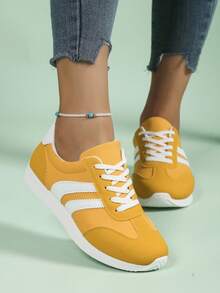 Damen Lässig Flache Sneaker, Runde Zehenkappe Schnürschuhe, geeignet für Frühling, Sommer, Herbst und Winter