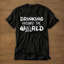 Drinking Around The World   Vation   Food And Wine Festival  T-Shirt  Walt  World  EPCOT  Wine  Fo9 - 黑色5 - 查看 1