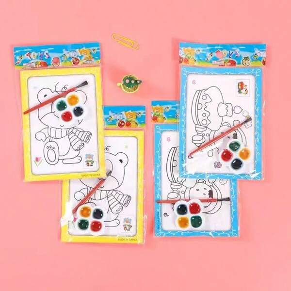 Children's Handmade Acrylic Painting, Preschool DIY Watercolor Painting Coloring, Early Education Intelligent Toy Graffiti Handmade Painting With Coloring Pens And Paints, Suitable For Home And School