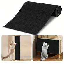 Tapete rascador para gatos recortable, rascador para gatos, cinta para sofá, poste rascador, alfombra autoadhesiva, tablero rascador para gatos, accesorios para gatos - Negro - Ver 15