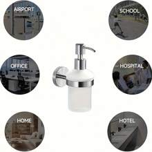 1pc Wall-Mounted Dispenser Bottle, Dual Compartment For Soap/Shampoo Dispenser Holder, Resin For Hotel Bathroom, For Foaming Liquid - Bathroom Kitchen Accessories - Multicolor - View 10