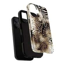 Funda de teléfono con diseño retro de estampado animal de leopardo, cebra y tigre, funda estética para iPhone 16 Pro Max, Pixel - Blanco - Ver 5