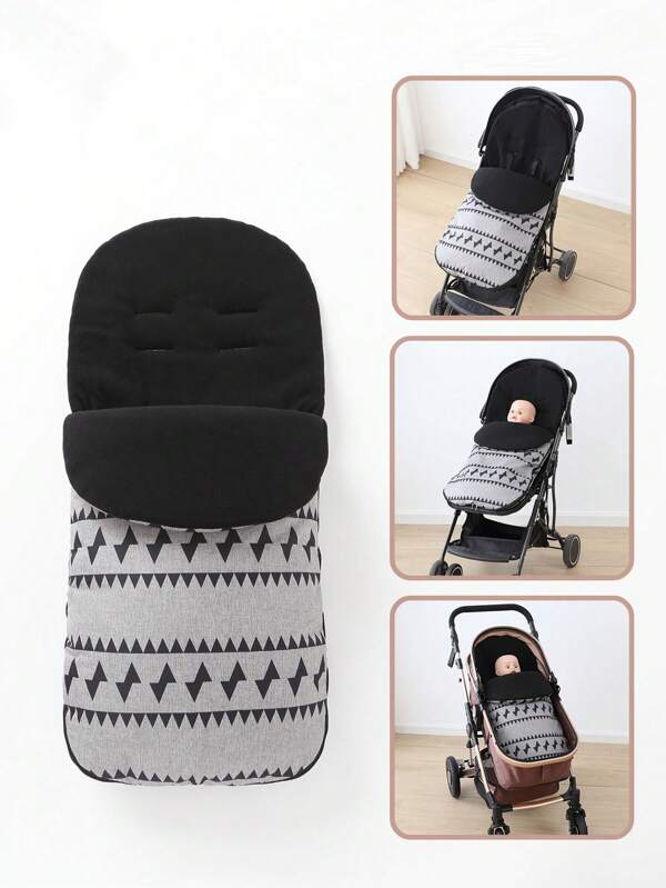 1 pieza Saco de dormir para cochecito de bebé, forrado de felpa, a prueba de viento, impermeable, grueso, cobertor para cochecito de bebé, equipo esencial para bebé, unisex para recién nacidos, accesorios para cochecito de exterior