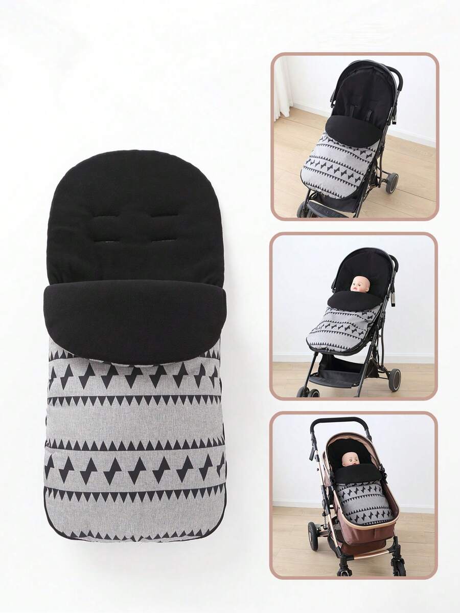 1 sac de dormit pentru cărucior pentru bebeluși, căptușit cu fleece, rezistent la vânt, impermeabil, gros, husă de picioare pentru cărucior pentru sugari, echipament esențial pentru bebeluși, unisex pentru nou-născuți, accesorii pentru cărucior în aer liber