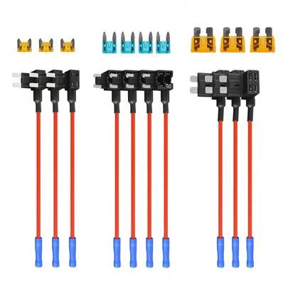 10pcs Fuse Tap Connectors Set, 12V Add-A-Circuit Adapter Fuse Holders With Micro, Mini, Standard For Cars, Trucks & Boats