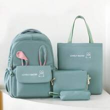 4pcs/Set Cute Lightweight Casual Backpack, Durable Large Capacity Women Backpack - Multicolor - View 6