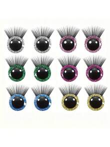 16pcs 14mm 3d Sparkling Safety Eyeballs, Diy Eyes For Crochet, With Bowl Washers, Moon Crochet Amigurumi Eyeballs, For Crochet Animal Craft Eyeballs, Plush Crochet Eyeballs For Craft Halloween Decorations - Multicolor - View 12