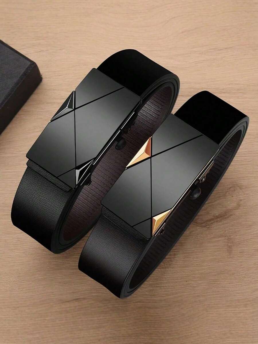 Men's Belt Business Belt Automatic Buckle Fashion Belt Jeans Belt PU Leather Quality Belt Suitable For Teen Summer Casual Outdoor Athletic Or Vacation Travel Or