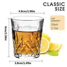 1/6 件 50 毫升/1.7 盎司小酒杯水晶杯，苏格兰威士忌、鸡尾酒、干邑、朗姆酒饮用玻璃器皿 - 适合派对、酒吧、餐厅和家居 - 無色 - 查看 10