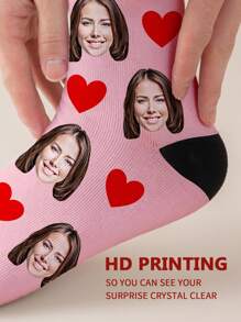 1 par de calcetines personalizados con cualquier cara para mujeres, calcetines personalizados con foto para chicos guapos y chicas hermosas, calcetines de pareja personalizados con foto divertidos e interesantes, apropiados para el Día de San Valentín, regalos de cumpleaños y otras ocasiones, calcetines divertidos, locos, de anime, multicolor con perros, gatos, con diseños llamativos, coloridos, adorables, relajantes y cómodos, personalizados y únicos, un tesoro personalizado ideal para graduación, invierno, Navidad, otoño y aniversarios