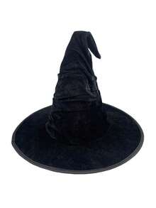 1pc Women's Halloween Pleated Witch Hat, Fun Party Costume Accessory Suitable For Halloween Cosplay And Parties Pumpkin Vampire Costume Autumn - A - View 2