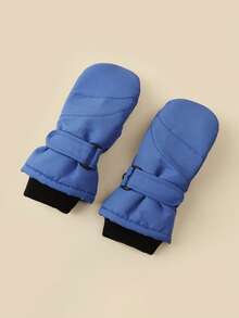 1双纯色加厚冬季保暖户外儿童手套