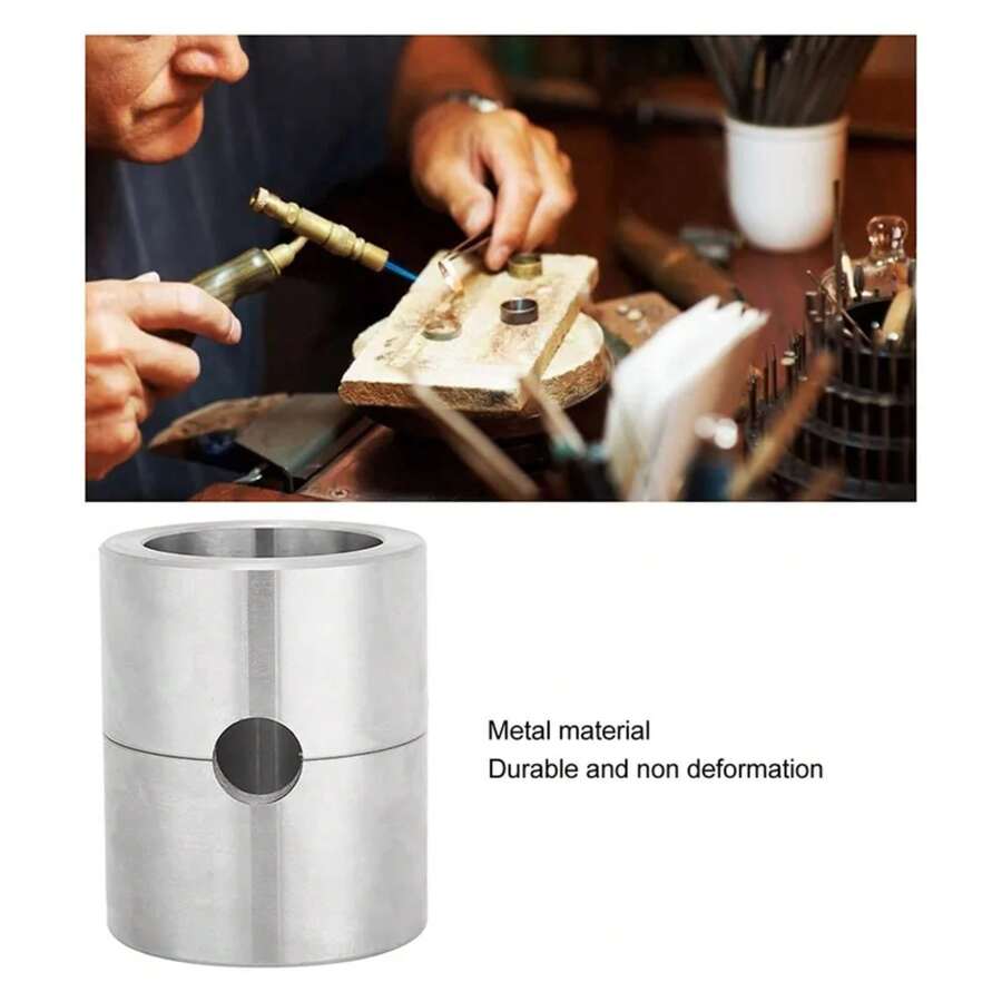 Herramienta de Fundición de Joyería de Aleación de Aluminio, Olla de Fundición de Joyería Cilíndrica Multifuncional Compacta para Fabricantes de Joyería para DIY - Blanco - Ver 1