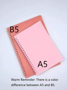 1本簡約螺旋筆記本 - 粉色 - 查看 8