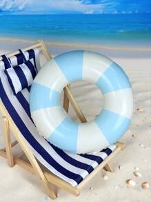 1 件装充气条纹蓝粉色男女通用游泳圈，加厚 PVC 泳池浮圈，小孩和成人腋下浮圈，夏季乐趣 - 彩色 - 查看 18