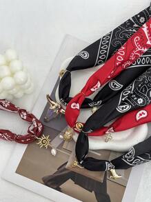 1pc Bohemian Style Fashionable Luxury Elegant Precise Ox Heart Sun Boot Print Fabric Necklace, Women's Sisters & Couples Jewelry Gift, Suitable For Valentine's Day, Casual Dates, Parties, Holidays, Christmas, And Other Occasions, Red Jewelry - necklace - View 3