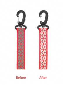 1个/2个反光钥匙扣，夜间高可见度，耐用双面织带，适合户外运动、跑步、骑行