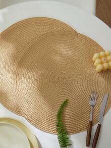 1 tấm lót đĩa tròn PP trơn màu tối giản, trang trí bàn ăn - gừng - Xem 5