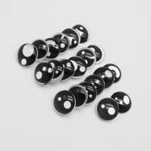 50Pcs Mixed Black Bear Eyes Glass Cabochons, Flat Back Cute Eyes For Animal Toys, Doll Eyes, DIY Craft Supplies (6mm, 8mm, 10mm, 12mm) - Mixed Bear Eyes - View 6