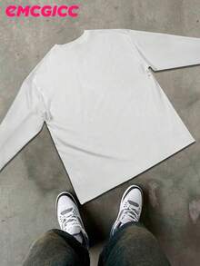 Y2k Long Sleeve Shirts ,CALL ON JESUS,Graphic T Shirt Cotton 250g,Fashionable Hip-Hop For Men -  Long Sleeve T-Shirts, Funny Vintage Shirts,Regular Fit, Street Style, Digital Print,  Ideal Gift - 白色 - 查看 5
