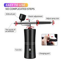 Airbrush Nail With Compressor Portable Air Brush Nails Compressor For Nail Art Paint Painting Crafts Airbrush Compressor Kit - Multicolor - View 2