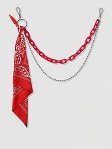 两件套嘻哈配饰：亚克力多层链条 + 方巾，休闲街头嘻哈风格 - 彩色 - 查看 12