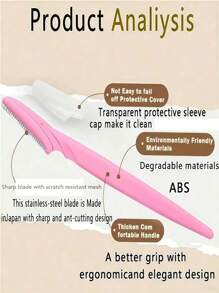 60/50/40/30/20/12/5件套便携式脱毛套装，男女通用，面部毛发修剪器，眉毛修剪器，皮肤柔滑工具，带保护箔刀片 - 米色 - 查看 4