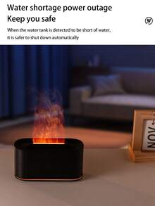 1pc Fragrance Diffuser, Essential Oil Diffuser, Aroma Diffuser With 7-Color Flame Simulation Night Light, Suitable For Office, Living Room, Bedroom, Yoga Studio, Car