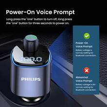 PHILIPS Bluetooth 5.0 FM Transmitter Wireless Radio Adapter Car Kit With Dual USB Charging, Audio Receiver Car Charger MP3 Player, Support Hands-Free Calling - Car Bluetooth Receiver - View 5