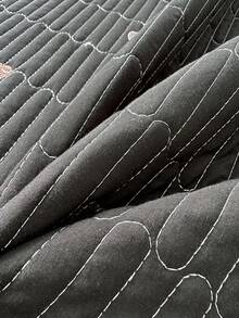 3件套花卉刺绣床上用品套装，绗缝毯和枕套，空调被毯 - 黑色 - 查看 9