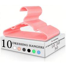 10/20/30pcs Sturdy Plastic Hangers - Non-Slip, (White, Black, Blue, Pink, Green, Gray) With Grooved Shoulders For Firm Grip - Ideal For Home Closet, Dorm And Wardrobe Organization