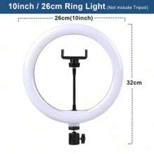 AXNEN Aro de luz de selfie de 10 pulgadas con trípode opcional, luz de relleno de fotografía, lámpara de anillo LED compatible con todos los teléfonos para grabación de video, transmisión en vivo