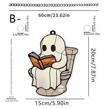 Halloween Ghost Sunlight Catcher, 2D Flat Acrylic Hanging Decoration, Suitable For Hanging In Corridors, By Windows, Outdoor Gardens, Study Rooms, Bedrooms, Living Rooms, Etc. Halloween Gift, Autumn Decoration Home Decor Halloween Decor Room Decor