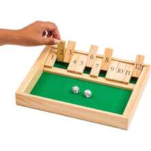 Shut The Box - Fun Table Math Game With Wooden Board For Adults & Kis - 12 Spots Dice Game With 2+ Player Games - Ideal For Game Night, Travel - (Ages 8+) - mặc định - Xem 3