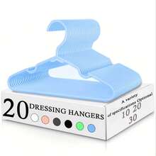 10/20/30pcs Sturdy Plastic Hangers - Non-Slip, (White, Black, Blue, Pink, Green, Gray) With Grooved Shoulders For Firm Grip - Ideal For Home Closet, Dorm And Wardrobe Organization