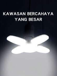 1 件/2 件 E27 LED 灯泡风扇叶片定时灯，28W，可折叠吸顶灯，室内使用，硬接线，无需电池，室内照明现代吸顶灯耐用结构，LED 灯泡